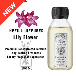 Lily Fragrance Concentrated 100 ml Refill Bottle (Refill) for All Diffusers - Long-Lasting Scent for Home & Car - Safe for Health