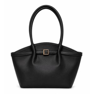 Elegant Black Women's Handbag with Stylish Design, Magnetic Closure & Sturdy Handles, Perfect for Work & Daily Use, Spacious Interior with Gold-Tone Accents for Modern Sophistication