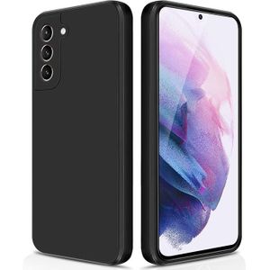 جراب حماية رفيع من السيليكون السائل مضاد للصدمات مع بطانة ناعمة من المايكروفايبر متوافق مع سامسونج جالكسي S21 بلس بشبكة الجيل الخامس 5G، أسود