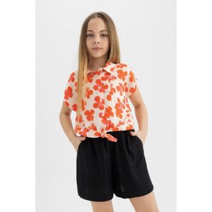Defacto Crop Short Sleeve Shirt - Red