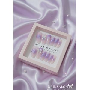 Princess Purple Press-On False Nails - Nude purple with 3D