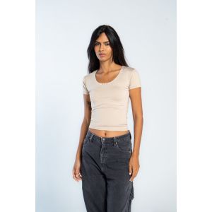 OUTDATED Wide Neck Short Sleeve - Nude