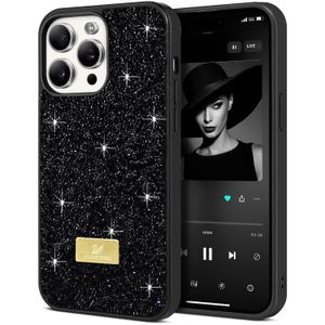 Glitter Protective Case for iPhone 16 Pro Max 6.9-Inch, Supports wireless charging, Shock-absorbing protection, Scratch-resistant surface - Black