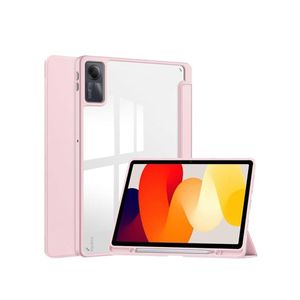 جراب Redmi Pad SE 11 بوصة، إصدار 2023، غطاء خلفي شفاف مع حامل قلم، غطاء Redmi Pad SE، جراب للتابلت مع خاصية الإيقاف التلقائي، حامل ثلاثي الطي، مقاوم للصدمات، خفيف الوزن (Redmi Pad SE، وردي)