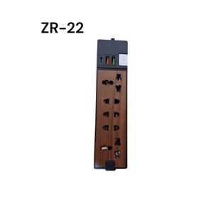 ZERO zr-22 Power Strip 5 Outlets, 2 USB Ports, 1 USB Type-C Port with Power Control via Button - 1.5m Length