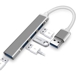 محول USB 3.0 لنقل البيانات إلى USB بعدد 4 منافذ رفيع للغاية متوافق مع PS5/4 والكمبيوتر وماك بوك اير وماك برو/ميني واي ماك وسيرفس برو واكس بي اس وXbox One وفلاش ميموري وهارد HDD من زومايدي، لون رمادي