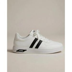 Freska White Men's Snickers Leather-White & Black
