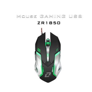ZERO ماوس ألعاب بصري سلكي مريح يعمل بمنفذ USB، بتصميم جيد التهوية لمنع التعرق، 6 أزرار، توصيل وتشغيل دقيق لأجهزة الكمبيوتر المكتبية والمحمولة، ومتوافق مع (ZR-1850، أسود).