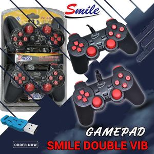 جيم باد اهتزاز مزدوج باللون الأسود لوحة ألعاب اسمايل GAMEPAD DOUBLEVIBRATION باللون الأسود لأجهزة الكمبيوتر واللابتوب