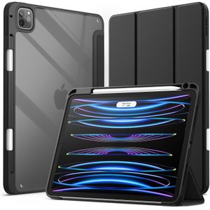 Jetech Case for iPad Pro 11" 4/3/2/1, Black  Cover for 2022/2021/2020/2018 Model, Clear Back, Pencil Holder, Slim Shockproof, Tri-Fold Stand, Auto Wake/Sleep