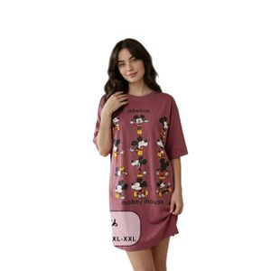 Cotton women printed short sleeve night shirt