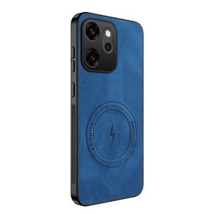 Oppo Reno 15 Pro (Global Version Only) – Case Cover Compatible, Premium PU Leather Shockproof Back Cover with Built-in Magnetic Sheet, Soft TPU Bumper, Raised Edge Camera & Screen Protection – Blue