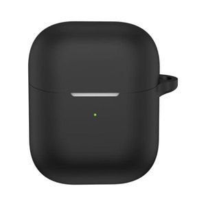 Silicone Case Compatible with Oraimo Freepods Neo OTW-330S Earbuds, Soft Silicone Protective Case Cover, Shockproof Sleeve with Carabiner For Oraimo Freepods Neo OTW-330S (Black)