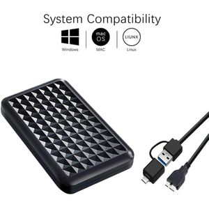 قرص صلب خارجي محمول رفيع للغاية 6.3 سم، هارد HDD بمنفذ USB 3.0 سعة 750 جيجابايت بمنفذ USB نوع C للكمبيوتر الشخصي وماك واللاب توب وبلاي ستيشن 4 واكس بوكس ون من تيانكن