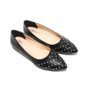 Glitter حذاء باليرينا نسائي لامع - أسود