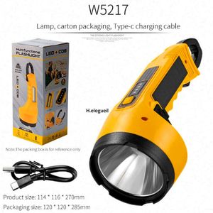 Multifunctional LED + COB Flashlight W5217, Solar Panel & USB Charging, Power Bank Function with Battery Indicato