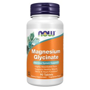 Now Magnesium Glycinate High Absorbability Nervous System Support - 90 Tablets