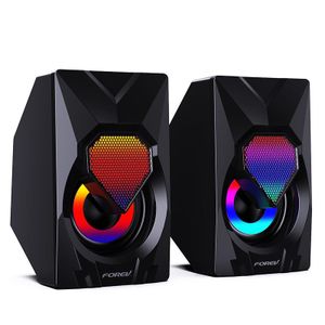 Forev سماعة كمبيوتر استريو سلك مزودة بإضاءة ليد - 2*3 واط - أسواد FV-209