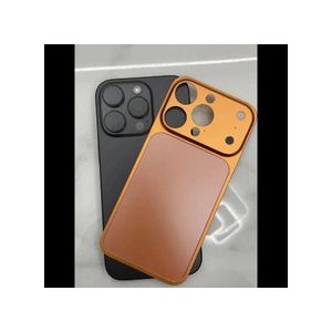 Carbon fiber back sticker compatible with iPhone 16 Pro Max - transforms the look to 17 Pro Max, matte orange finish, scratch resistant, easy to install (Orange)