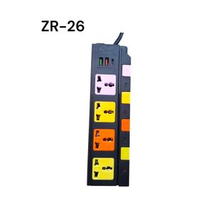 ZERO zr-26 Power Strip 4 Outlets, 2 USB Inlets, 1 USB Type-C Inlet with the ability to control each outlet via the outlet's power button - 1.5 meters long