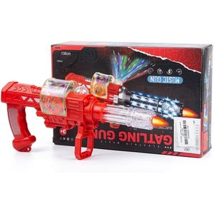 Electric Gatling Machine Gun Toy for Kids, Rotating Machine Gun Toy with Visible Moving Gears