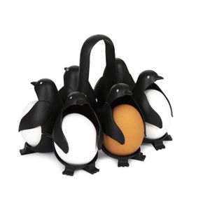 Penguin-shaped egg holder for 6 eggs - practical egg organizer for refrigerator and kitchen - poached egg holder for cooking in hot water - stylish design for decoration and easy to use - safe and healthy material for everyday use