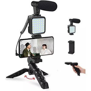 Video Making Kit, For live Broadcast, Compatible with all smartphones. AY-49 Video Accessories Kit - Black