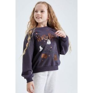 Defacto Girl Regular Fit Sweat Shirt - Anthra