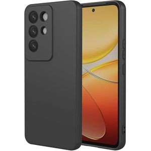 Liquid Silicone Case For Realme C85 pro Padded Inside With Camera Protection (Black)