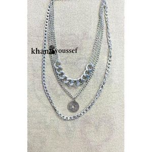 Khan Youssef كوليه هاند ميد من المعدن 3 طبقات وسلسله طويله 