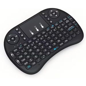 Plan A كيبورد لاسلكي صغير 2.4 جيجا مع لوحة لمس وإضاءة خلفية RGB متعددة الألوان – ريموت كنترول ذكي قابل لإعادة الشحن للتحكم
