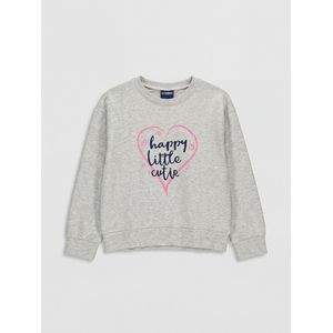LC Waikiki Crew Neck Printed Girl's Thick Sweatshirt