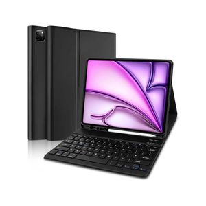 جراب لوحة مفاتيح لجهاز iPad Pro مقاس 11 بوصة (إصدار 2024)، جراب مغناطيسي قابل للفصل، لوحة مفاتيح فرنسية قابلة لإعادة الشحن من النوع C لجهاز iPad Pro مقاس 11 بوصة (إصدار 2024)، أسود