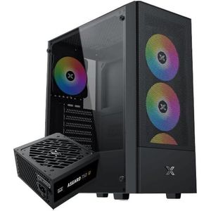 XIGMATEK كيس X igmatek Hero II Air مع مزود طاقة 750W 80+ Bronze، تصميم Mid-Tower، تبريد عالي بواجهة شبكية، 4 مراوح ARGB، زجاج جانبي مقوى، يدعم ATX / Micro-ATX