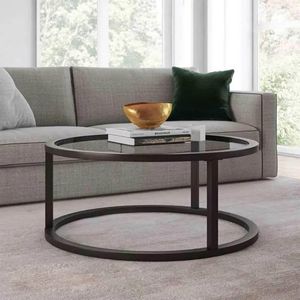 ترابيزة وسط مودرن ستيل، سطح زجاجي، 40x60 سم - اسود