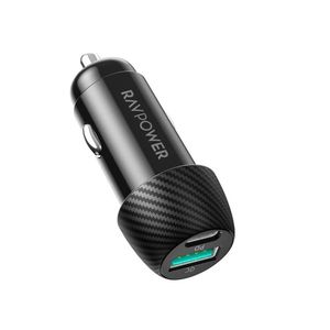 General شاحن سيارة RP-VC030 بقوة 49 واط، منفذين Type-C وType-A - أسود