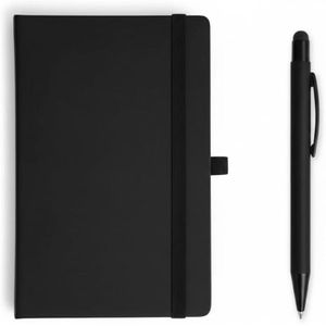 كشكول تخطيط منظم بأوراق مسطرة مقاس. (A5 ) - 15 * 21 سم - قلم معدني شيك (اسود)