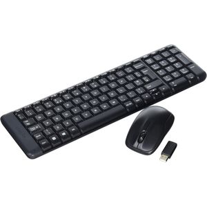 Logitech لوحة مفاتيح وماوس لاسلكيان صغيران الحجم MK220 لنظام التشغيل ويندوز، يعملان بتقنية 2.4 جيجاهرتز اللاسلكية مع مستقبل USB موحد، ماوس لاسلكي، عمر بطارية يصل إلى 24 شهرًا،، تخطيط QWERTY باللغة الإنجليزية البريطانية - أسود