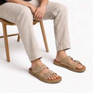 شبشب رجالي كاجوال بحزامين قابلين للتعديل – نعل مريح ومضاد للانزلاق للاستخدام اليومي