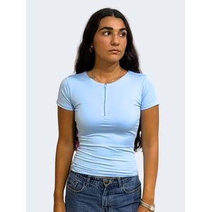 OUTDATED Zipper Short Sleeve - Light Blue