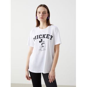 LC Waikiki Crew Neck Mickey Mouse Printed Jersey Women's T-Shirt