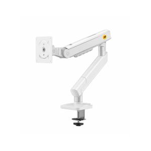 NB ERGONOMIC NORTH BAYOU A5-XS Single Monitor Arm Gas Spring Desk Mount for 17-35 Inch Monitors, VESA 75x75 & 100x100, Full Motion, White