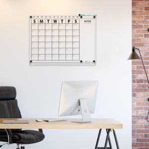 BEST MEDIA  Acrylic Dry Erase Calendar for Wall 58 x 40 CM Clear Acrylic White Board Calendar for Home and Office Stylish & Functional Wall Calendar