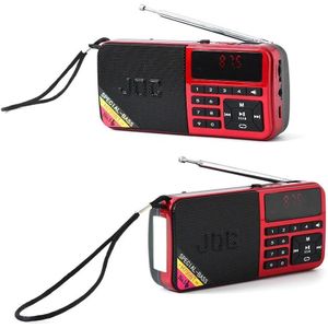 Joc جوك راديو اف ام رقمي محمول، اتصال بلوتوث متعدد الاستخدامات، شحن USB، مصباح يدوي LED قوي - استمتع براحة سلكية او لاسلكية، H799BT (احمر)