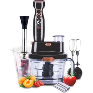 White Whale ويت ويل خلاط يدوي WHB-782WG FP مع ملحقات محضر الطعام 2000 وات - اسود