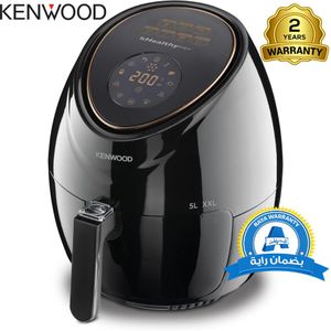 Kenwood قلاية كينوود XXL بدون زيت ديجيتال 5 لتر 1500 وات بشاشة لمس وتحكم في الحرارة وشواء وخبز لون أسود موديل HFP52.000BK ضمان سنتين