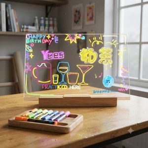 "Acrylic LED Message Board with Light-Up Stand"