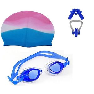 قبعة شاطئ ونظارات سباحة مقاومة للتسرب مع حماية من الأشعة فوق البنفسجية