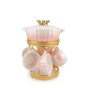 Luster "Royal" Pink Soup Set (8 pieces)