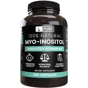 Pure إينوسيتول 100% Pure Myo-Inositol 1860 مجم - 365 كبسولة